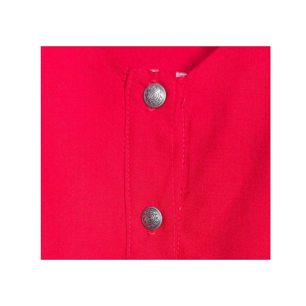 VTG Western Collection Red Rodeo Dress Fringe Concho Wolf M USA Circle Skirt - Picture 5 of 14